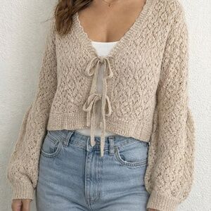 women's Lacey Neck Cardigan
